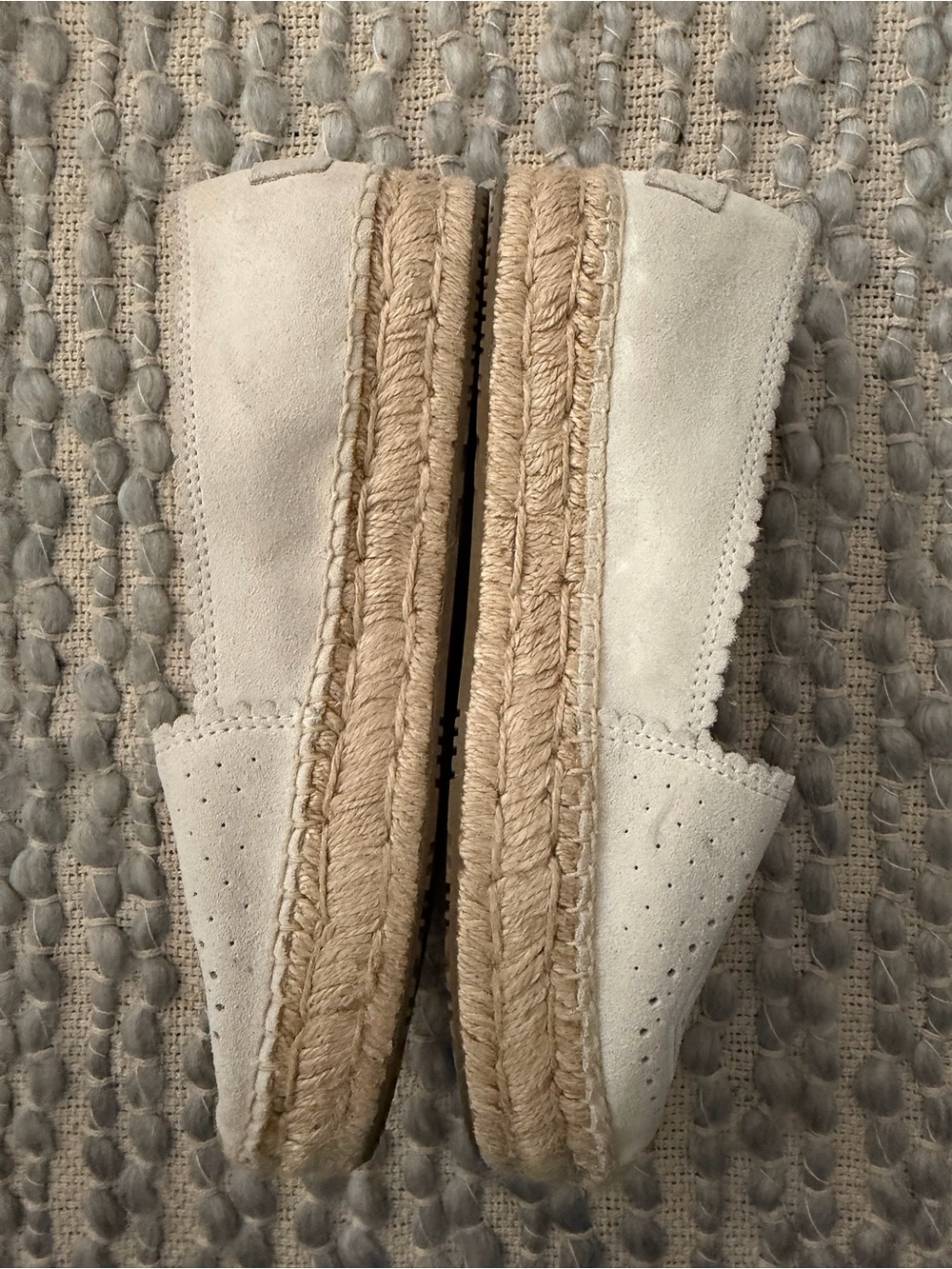 UGG Women's Cream Perforated Suede Espadrilles